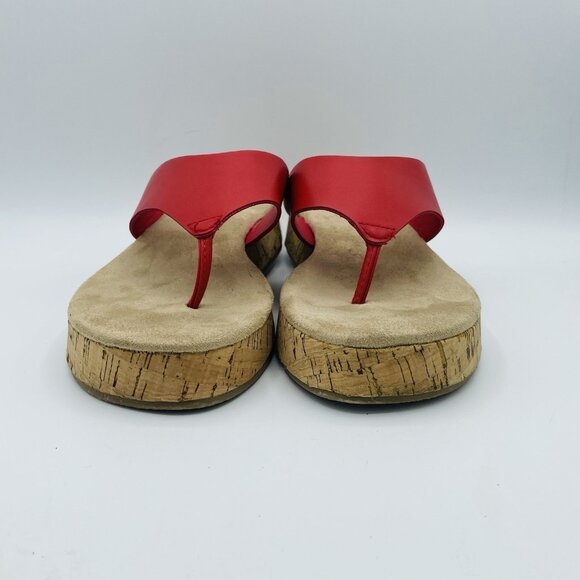 ST Johns Bay Sandals Womens Size 7M Red Salden Platform Comfort Thong Flip Flops - Picture 4 of 11